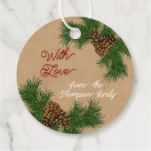 Pinecones Pinecones Pinselnäedles Branchen Kranz Geschenkanhänger (Rückseite)