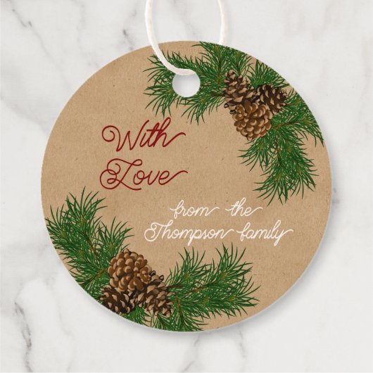 Pinecones Pinecones Pinselnäedles Branchen Kranz Geschenkanhänger (Rückseite)