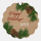 Pinecones Pinecones Pinselnäedles Branchen Kranz Ornament Karte (Vorderseite)