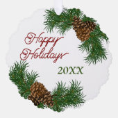 Pinecones Pinecones Pinselnäedles Branchen Kranz Ornament Karte (Vorderseite)