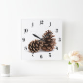 Pinecones Quadratische Wanduhr (Zuhause)
