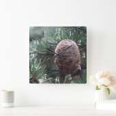 Pinecones Quadratische Wanduhr (Zuhause)