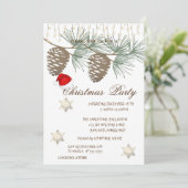 Pinecones ,Schneeflocken Weihnachten korporiert Einladung (Stehend Vorderseite)