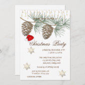 Pinecones ,Schneeflocken Weihnachten korporiert Einladung (Vorne/Hinten)