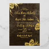 Pinecones und Barnholz Folieneinladung (Vorderseite)