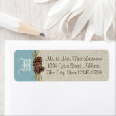 Pinecones und Burlap Blue Winter (Insitu)