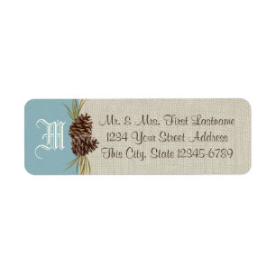 Pinecones und Burlap Blue Winter