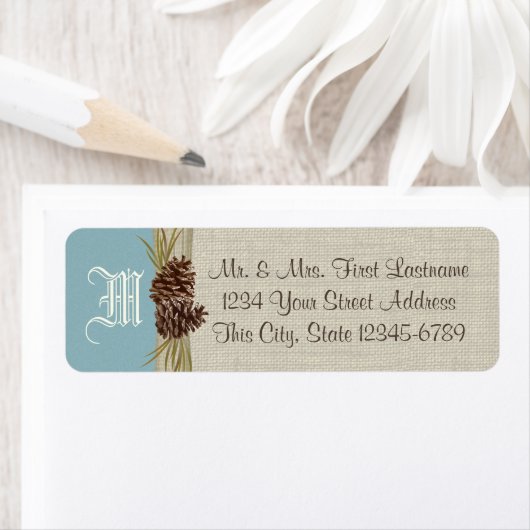 Pinecones und Burlap Blue Winter (Insitu)