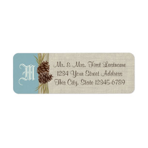 Pinecones und Burlap Blue Winter