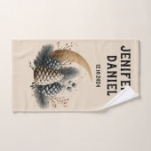 Pinecones und Crescent Moon Winter Liebe Badhandtuch Set (Handtuch)