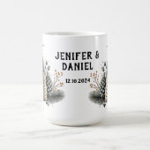 Pinecones und Crescent Moon Winter Liebe Kaffeetasse (Mittel)