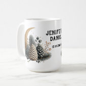Pinecones und Crescent Moon Winter Liebe Kaffeetasse (Vorderseite Links)