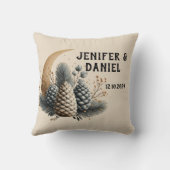 Pinecones und Crescent Moon Winter Liebe Kissen (Rückseite)