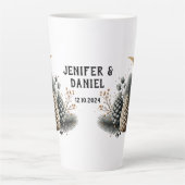 Pinecones und Crescent Moon Winter Liebe Milchtasse (Vorderseite)