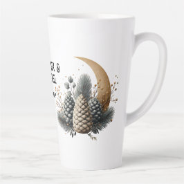 Pinecones und Crescent Moon Winter Liebe Milchtasse