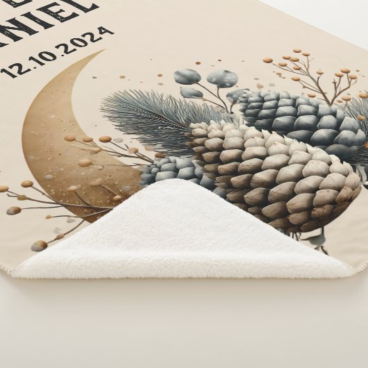 Pinecones und Crescent Moon Winter Liebe Sherpadecke (3/4)