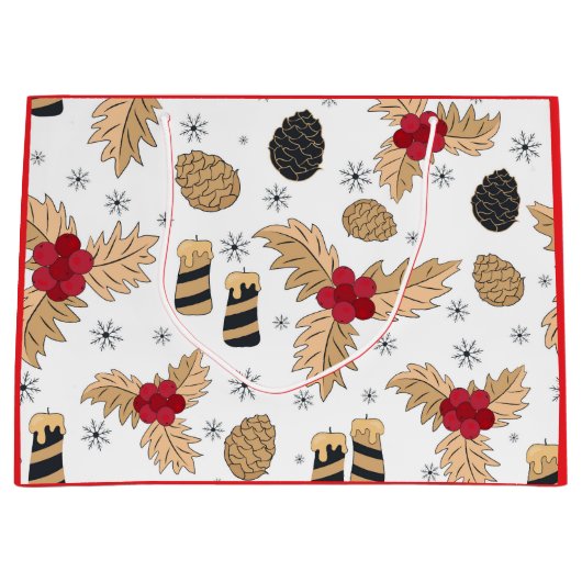 Pinecones und Kerzen Große Geschenktüte (Vorderseite)