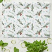 Pinecones und Schneeflocken Geschirrtuch (Gefaltet)