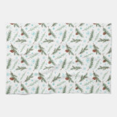 Pinecones und Schneeflocken Geschirrtuch (Horizontal)