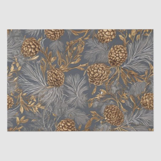 Pinecones und Zweige Seidenpapier (Vorderseite)