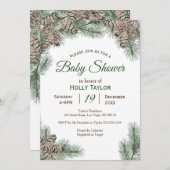 Pinecones Winter Baby Dusche Einladung (Vorne/Hinten)