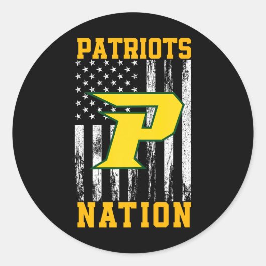 Pinecrest Patriots Logo Nation Hs Runder Aufkleber (Vorderseite)