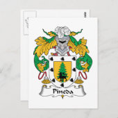 Pineda Familienwappen Postkarte (Vorne/Hinten)