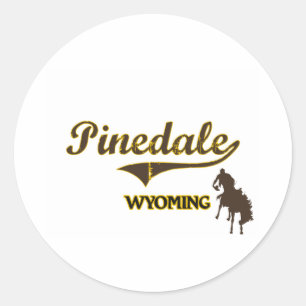 Pinedale Wyoming City Classic Runder Aufkleber