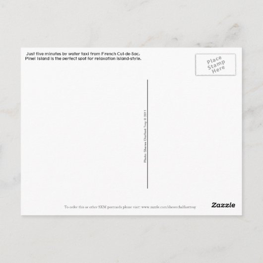 Pinel Insel St Martin SXM Postkarte (Rückseite)