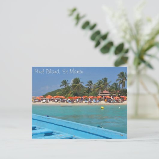 Pinel Island St Martin SXM Postkarte (Stehend Vorderseite)