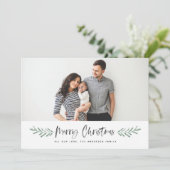 Pineneedle Frohe Weihnachten Modernes Foto (Stehend Vorderseite)