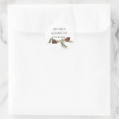 Pinery Winter Wedding Wreath Runder Aufkleber (Tasche)
