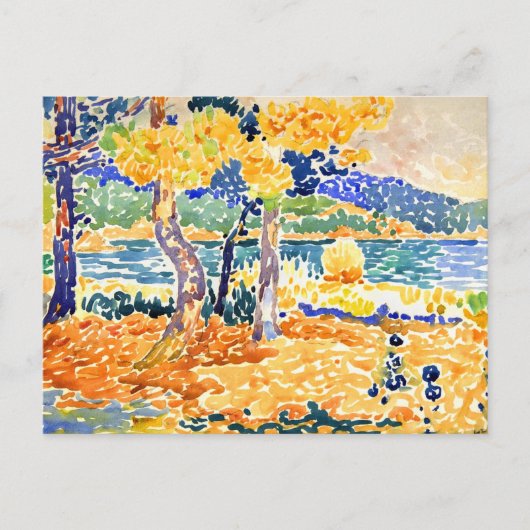 Pines an der Küste von Henri Edmond Cross Postkarte (Vorderseite)
