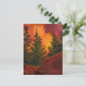 "Pines at Day's End #2" Landstraßen Postkarte (Stehend Vorderseite)