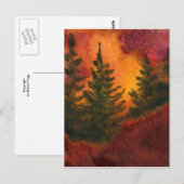"Pines at Day's End #2" Landstraßen Postkarte (Vorne/Hinten)