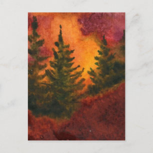 "Pines at Day's End #2" Landstraßen Postkarte