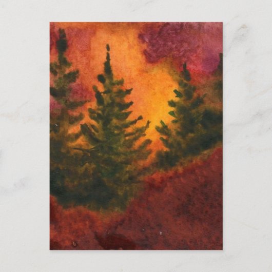 "Pines at Day's End #2" Landstraßen Postkarte (Vorderseite)