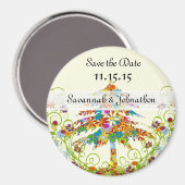 Pines Blume Tree Wedding Magnet (Vorderseite/Rückseite)