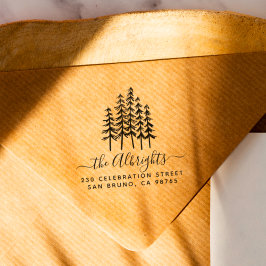 Pines Custom Family Name Signature Rücksendeadress Gummistempel