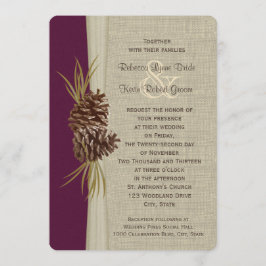 Pines Deep Plum Wedding Einladung