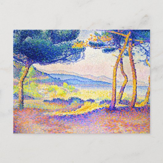Pines Entlang der Küste von Henri Edmond Cross Postkarte (Vorderseite)