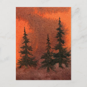"Pines in the Mist" Landroads Postkarte