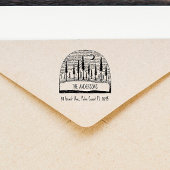 Pines Landschaft Handgezeichnet Rücksendeadresse Permastempel