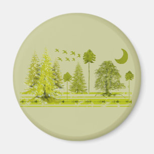 Pines mit moon-individualisierter BackGround-Farbe Magnet