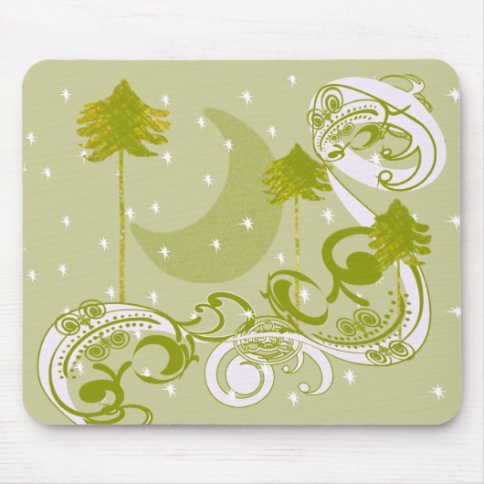 Pines mit moon-individualisierter BackGround-Farbe Mousepad (Vorne)