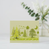 Pines mit moon-individualisierter BackGround-Farbe Postkarte (Stehend Vorderseite)