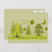 Pines mit moon-individualisierter BackGround-Farbe Postkarte (Vorne/Hinten)