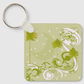 Pines mit moon-individualisierter BackGround-Farbe Schlüsselanhänger (Vorderseite)