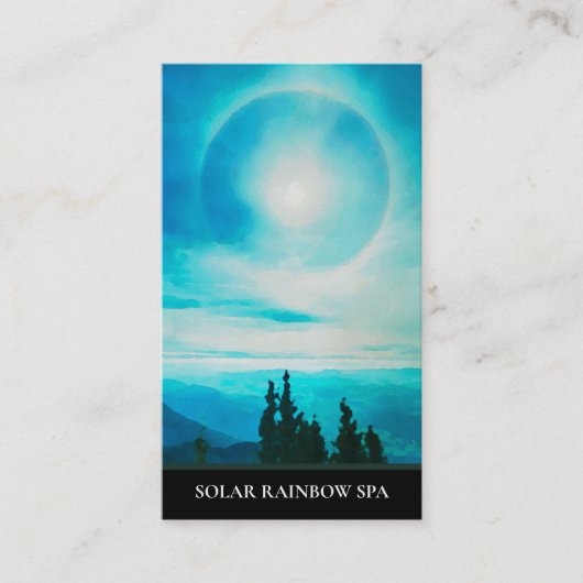 *~* Pines Mountains Sun Rainbow Blue Business Card Visitenkarte (Vorderseite)