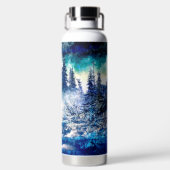 Pines Snowstorm Artistic Trinkflasche (Rückseite)